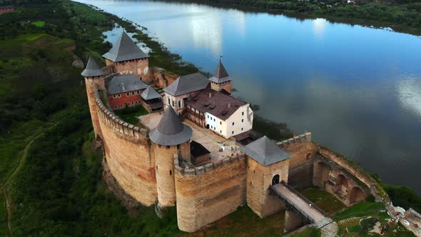 Aerial view of Medival Fortress Khotyn.