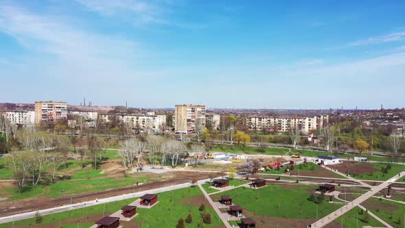 An industrial city from a bird's eye view. alt