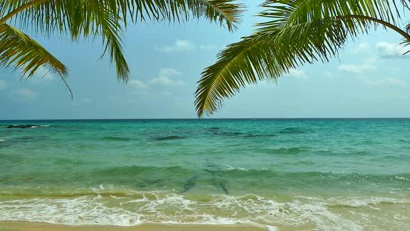 Beautiful tropical beach sea ocean with blue sky and white cloud alt
