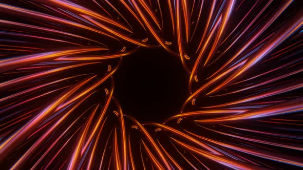 3d render Spiral psychedelic rotating glow lines, computer generated background. Loop video alt