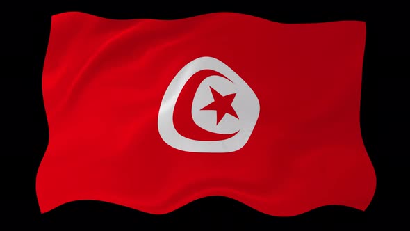 Tunisia Flag Wavy National Flag Animation
