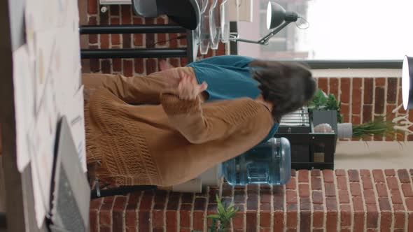 Woman Flirting with Man and Having Sexual Desire in Office alt