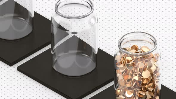 Savings Golden Money in Bank Glass Jar alt