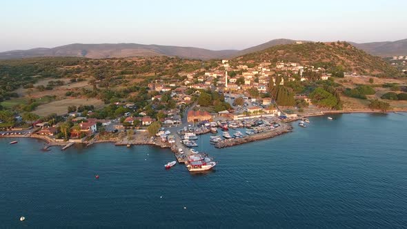 Houses in a Small Coastal Town by the Sea in Turkey