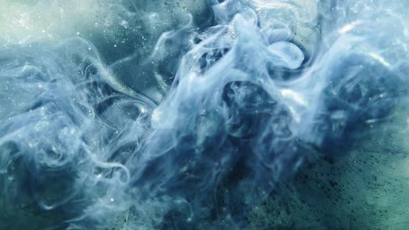 Color Smoke Background Blue Glitter Paint Water alt