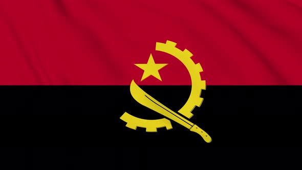 Angola flag seamless closeup waving animation. Vd 1984