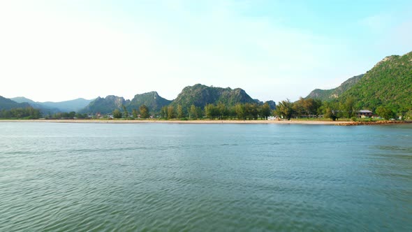 The fishermen were sailing back to shore. beautiful sea area in Thailand. alt