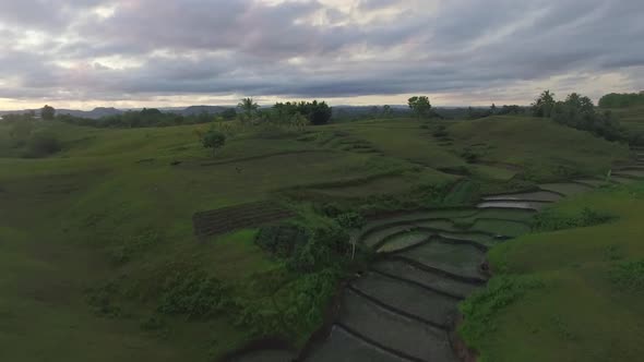 Aerial View of Rural Farmland in the Philippines
