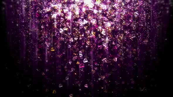 Purple Glitter Heart Particles Valentine's Day Overley alt