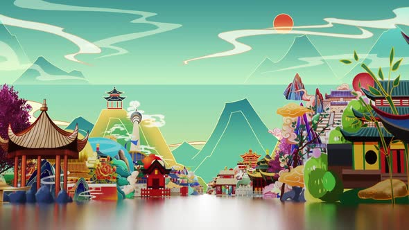 Chinese Style Cartoon Motion Graphic Clip