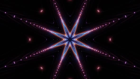 Colorful Star Inside Tunnel  FHD 60FPS 3D Illustration