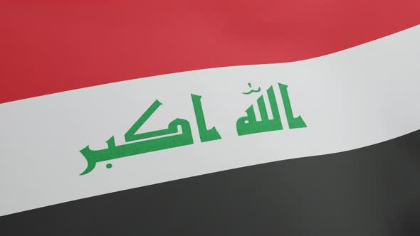 National Flag of Iraq Waving Original Size and Colors 3D Render Islamic Republic of Iraq Flag alt