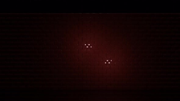 Red lights behind the wall, visualization of a building demolition alt