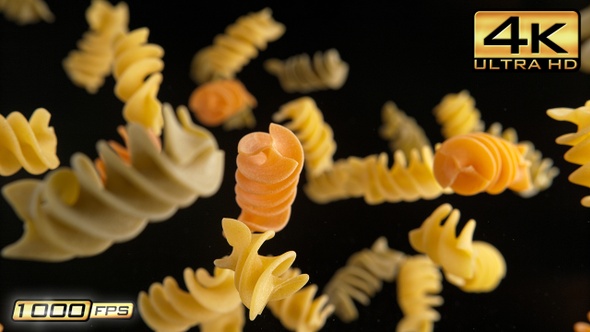 Flying Colorful Fusilli Pasta alt