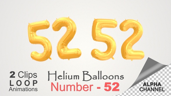 Celebration Helium Balloons With Number – 52