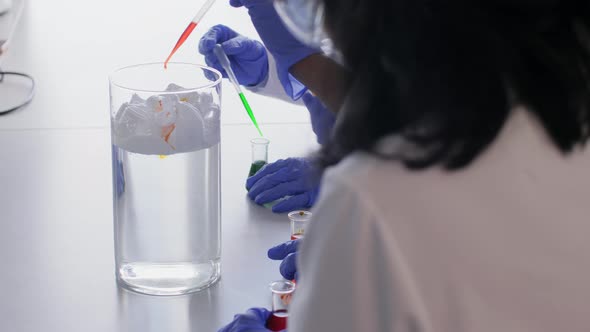 Scientists with Chemicals Working in Laboratory alt