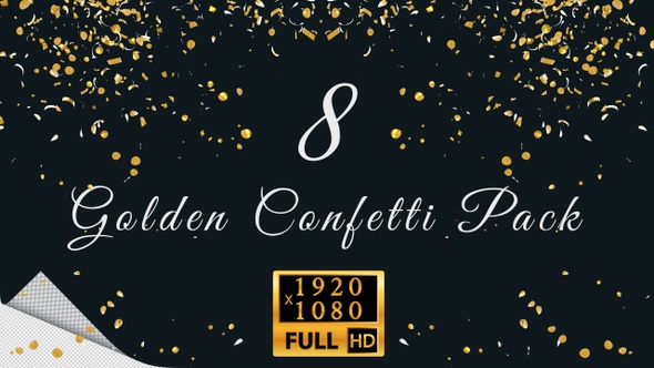 8 Golden Confetti Pack