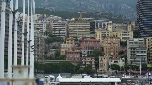Cityscape of Monaco With Active Traffic and Many High-Rise Apartment Buildings alt