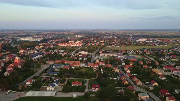 Cityscape of Small European Town Aerial View alt
