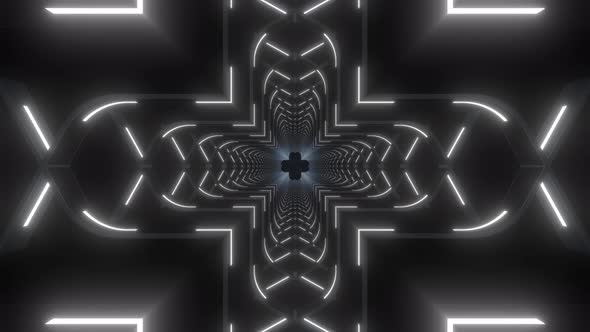 4k Black White Neon Pattern 16