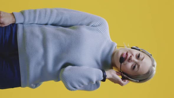 Call Center Employee with Headset alt