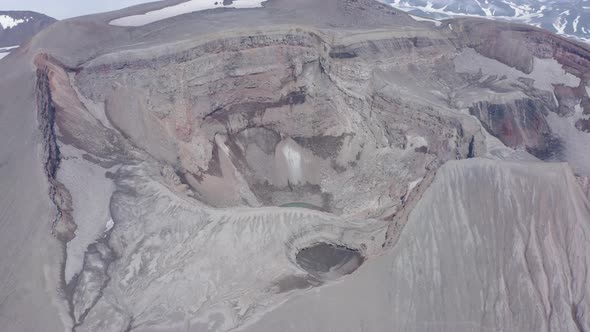 The Blue Lake in the Crater of Gorely Volcano