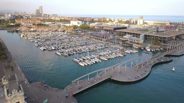 Aerial View of Barcelona Port alt