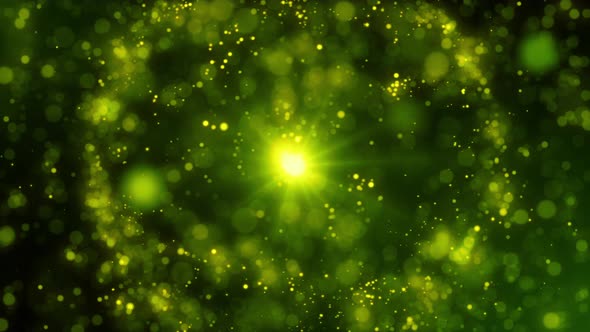 Particles Pulse Bokeh Green Spin