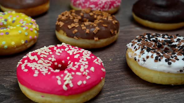 Colorful Donuts Close Up