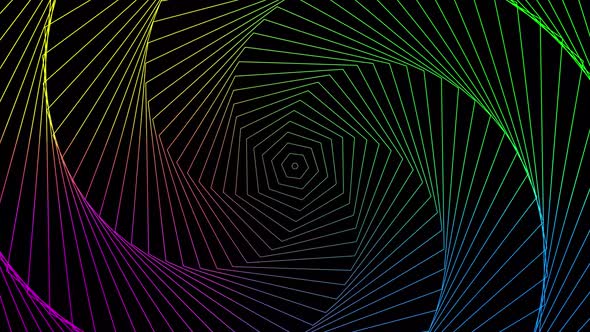 Abstract gradient color geometrical animated lines 4k background.