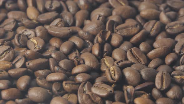 CloseUp Shot of Roasted Coffee Beans