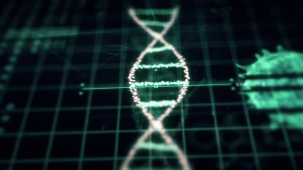 Medical tech spiral DNA Chromosome laboratory and virus analysis