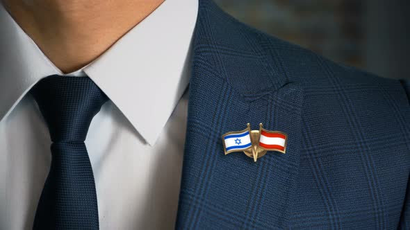 Businessman Friend Flags Pin Israel Austria alt
