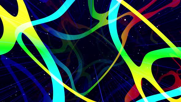 Motion Graphic Abstract Colorful Looped Bg Modern Art Fly in Art Space Multilayer Structure with alt