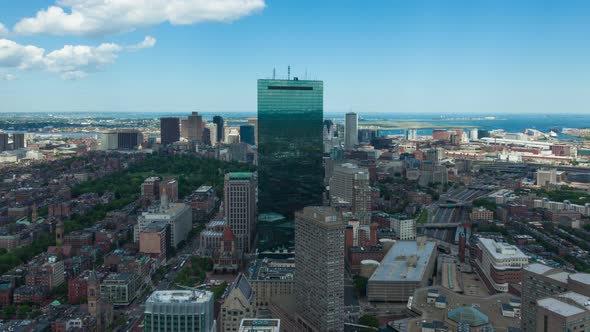 4K Aerial timelaspe of Boston skyline - Massachusetts - USA