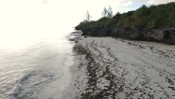 Empty Beach on Zanzibar Island Tanzania Slow Motion alt