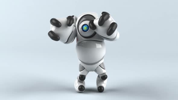 Fun big robot doing boxing alt