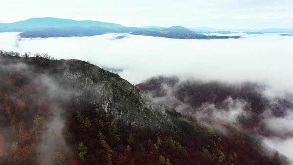 Aerial view of Sivec mountains in Ruzin locality in Slovakia alt