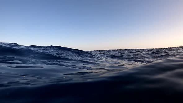 Underwater Camera Plunges Over Down Into the Water and Into the Depths of Egypt the Red Sea