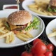 Close-up, three different burgers with fries - VideoHive Item for Sale