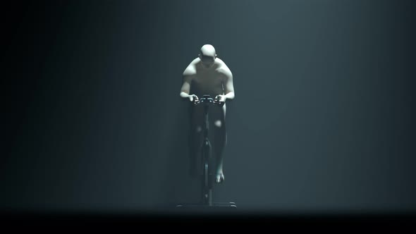 Cyclist obsessed with fat burning. A man with overweight riding on the bicycle. alt