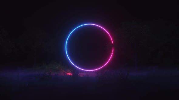 Neon Glowing Frame In Dark Wood alt