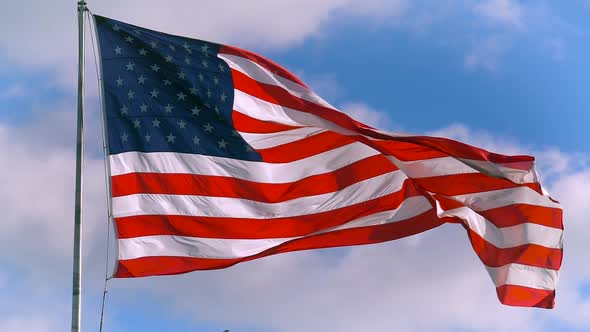 American Flag Waving in Wind Video Footage