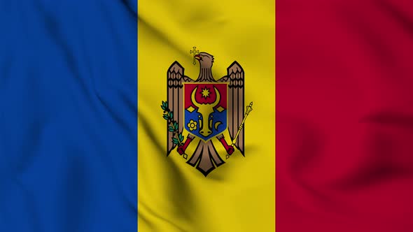Moldova flag seamless waving animation