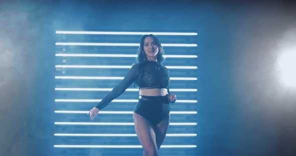 Seductive Girl Dancing Sexy Dance Tubers of Smoke in the Background alt
