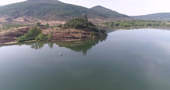 Drone View Over Salagou Lake in the South of France