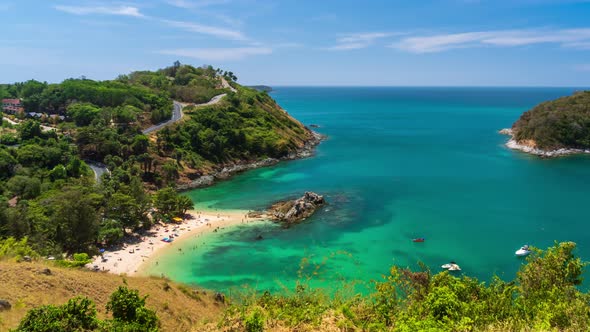 Windmill View Point near Laem Promthep Cape, Phuket, Thailand - Time Lapse