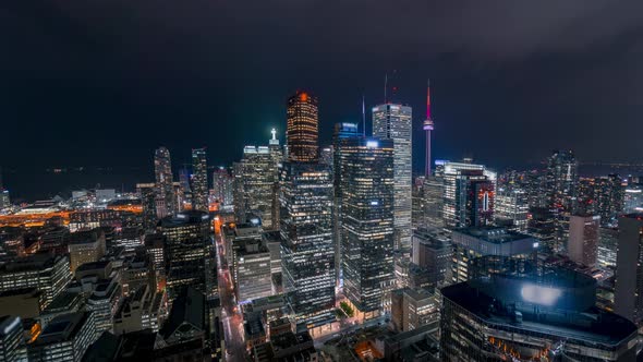 Toronto Canada Timelapse City Skyline Storm with Traffic