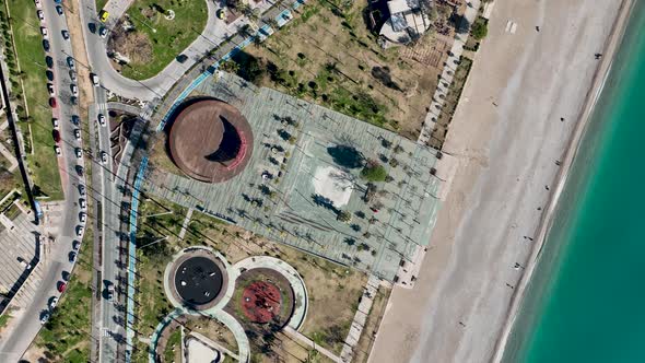 Beach Infrastructure Aerial View Turkey Antalya 4 K alt