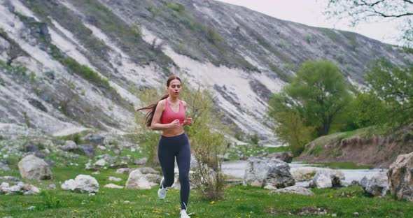 In a Beautiful Place at Nature Lady Practicing Her alt